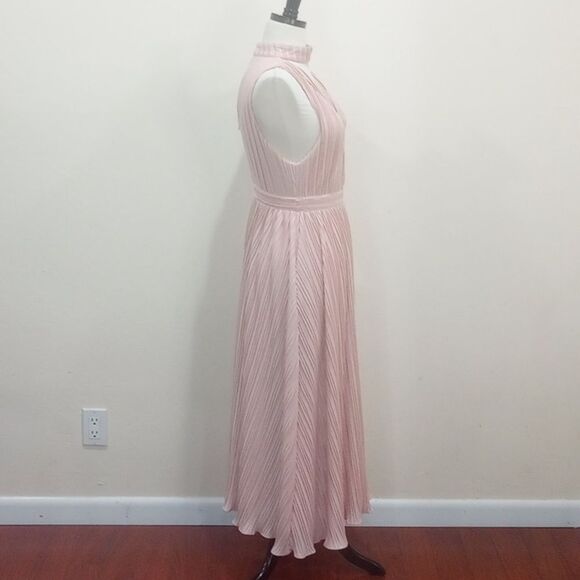 NBD X Revolve Plunging V-Neck Sleeveless Pleated Midi Dress - Blush Pink ~ XS - Picture 7 of 14